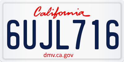 CA license plate 6UJL716