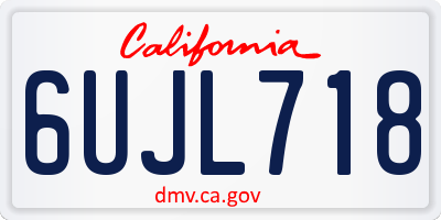 CA license plate 6UJL718