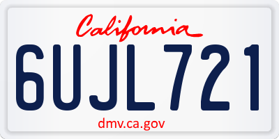 CA license plate 6UJL721