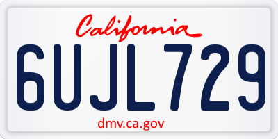 CA license plate 6UJL729