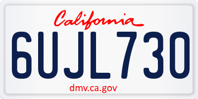 CA license plate 6UJL730