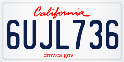 CA license plate 6UJL736
