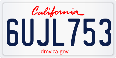 CA license plate 6UJL753