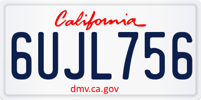 CA license plate 6UJL756