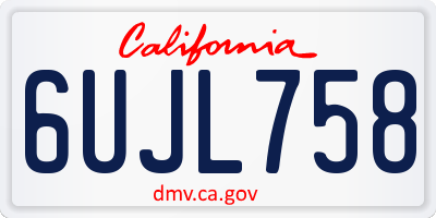 CA license plate 6UJL758