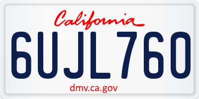 CA license plate 6UJL760