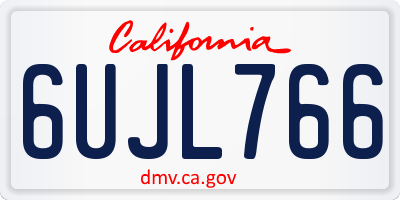 CA license plate 6UJL766