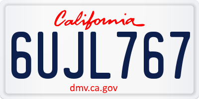 CA license plate 6UJL767
