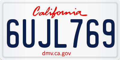 CA license plate 6UJL769