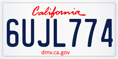 CA license plate 6UJL774