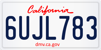 CA license plate 6UJL783