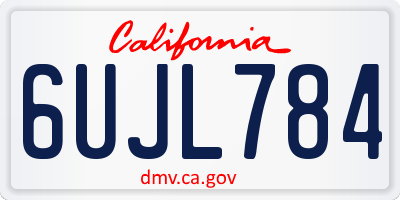 CA license plate 6UJL784