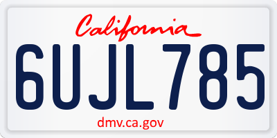 CA license plate 6UJL785