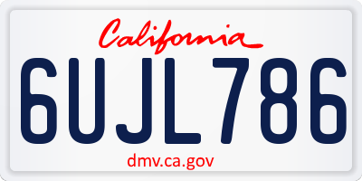 CA license plate 6UJL786