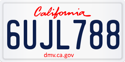 CA license plate 6UJL788