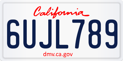 CA license plate 6UJL789
