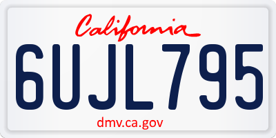 CA license plate 6UJL795