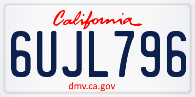 CA license plate 6UJL796