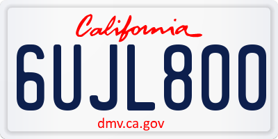 CA license plate 6UJL800