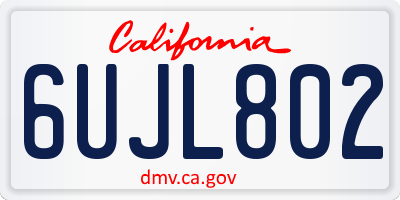 CA license plate 6UJL802