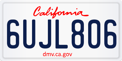 CA license plate 6UJL806