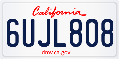 CA license plate 6UJL808