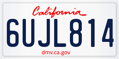 CA license plate 6UJL814