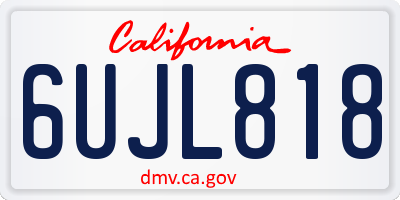 CA license plate 6UJL818