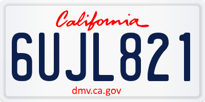 CA license plate 6UJL821