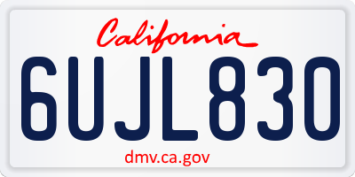 CA license plate 6UJL830