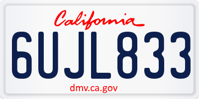 CA license plate 6UJL833