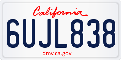 CA license plate 6UJL838