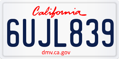 CA license plate 6UJL839