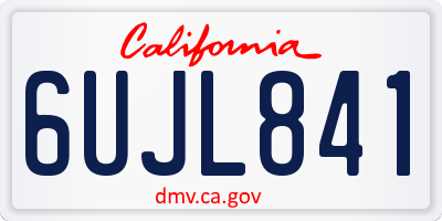 CA license plate 6UJL841