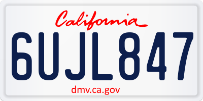 CA license plate 6UJL847