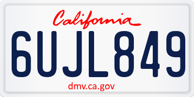 CA license plate 6UJL849