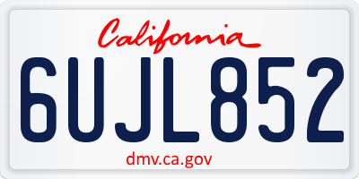 CA license plate 6UJL852