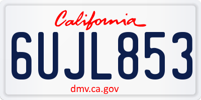 CA license plate 6UJL853