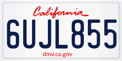 CA license plate 6UJL855