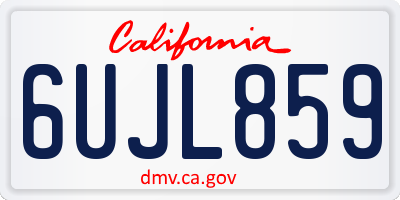 CA license plate 6UJL859