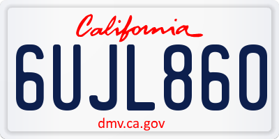 CA license plate 6UJL860