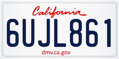 CA license plate 6UJL861