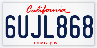 CA license plate 6UJL868