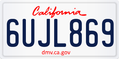 CA license plate 6UJL869