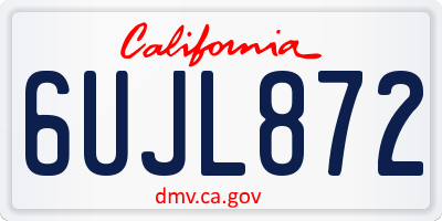 CA license plate 6UJL872