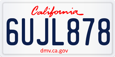 CA license plate 6UJL878