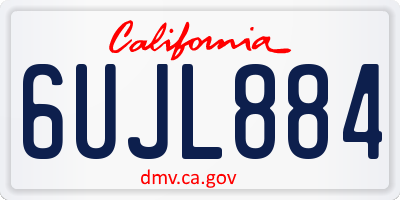 CA license plate 6UJL884