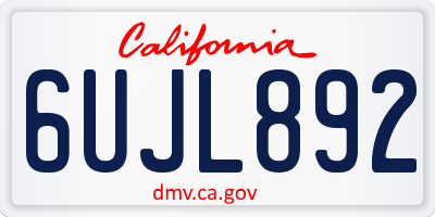 CA license plate 6UJL892