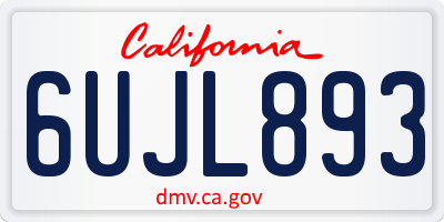 CA license plate 6UJL893