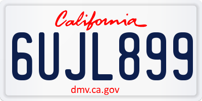 CA license plate 6UJL899